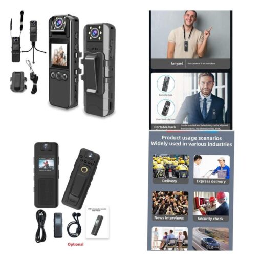 Caméra Corporelle FHD 1080P – Enregistrement Vidéo & Audio + MicroSD 64GB Caméra Corporelle FHD 1080P – Enregistrement Vidéo & Audio + MicroSD 64GB