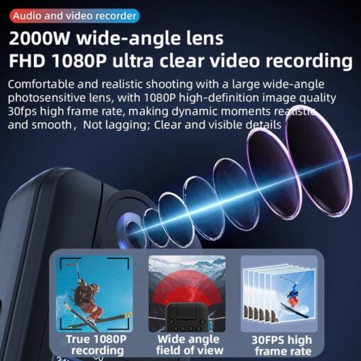 Mini Caméra de Corps HD 180° – Enregistrement Vidéo/Audio avec Vision Nocturne Mini Caméra de Corps HD 180° – Enregistrement Vidéo/Audio avec Vision Nocturne