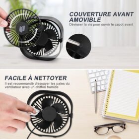 Ventilateur Portable Rechargeable – 3 Vitesses – Image 5