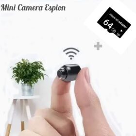 Mini Caméra Cachée Sans Fil Wifi (Pour La Sécurité à Distance + Micro Sd 64 GB)
