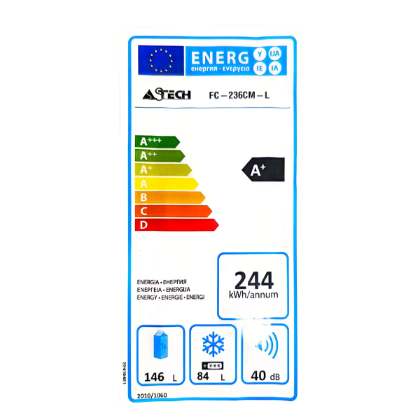 Réfrigérateur combiné ASTECH FC-236CML 230L - 3T Réfrigérateur combiné ASTECH FC-236CML 230L - 3T