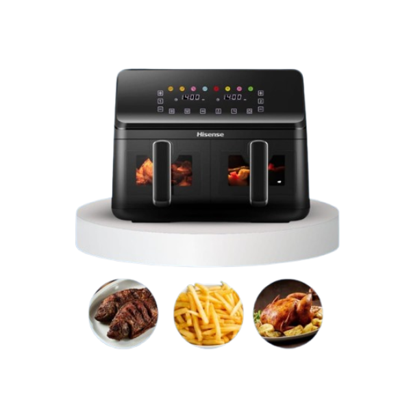Air fryer - Friteuse à air Hisense H08AFBK2S1 - 4+4L - 2700W - Double panier Air fryer - Friteuse à air Hisense H08AFBK2S1 - 4+4L - 2700W - Double panier