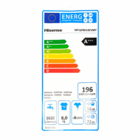 Machine à laver Hisense WFQP8014EVMT - 8kg (Inverter) – Image 5