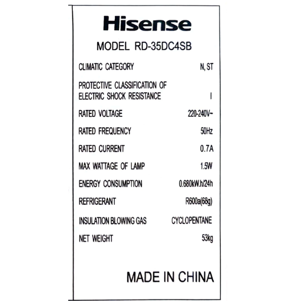 Réfrigérateur combiné Hisense RD-35DC4SB - 262L 3T Réfrigérateur combiné Hisense RD-35DC4SB - 262L 3T