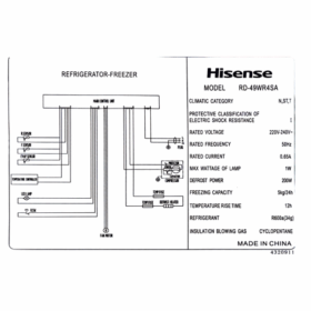 Réfrigérateur 2 portes Hisense RD-49WR4 - 375L -(NoFrost) – Image 12