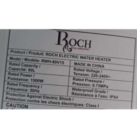 Chauffe-eau Roch RWH-80V15 - 80L – Image 3