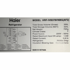 Réfrigérateur combiné Haier HRF-IVB378VN -324 L -Mirroir-Double inverter – Image 8