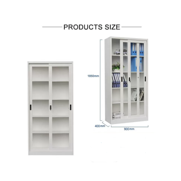 Armoire de rangement métallique avec 2 Portes vitrées - OZ-CAB111 Armoire de rangement métallique avec 2 Portes vitrées - OZ-CAB111