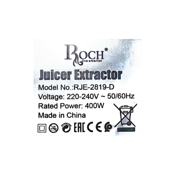 Extracteur de jus électrique Roch RJE-2819-D - 400W Extracteur de jus électrique Roch RJE-2819-D - 400W