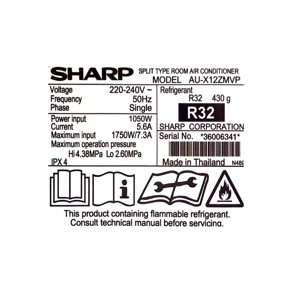 Split Sharp AH-X12ZMVP 12000 BTU-Inverter (Plasmacluster) Split Sharp AH-X12ZMVP 12000 BTU-Inverter (Plasmacluster)