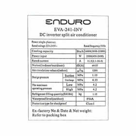 Split Enduro EVA0240INV 24000 BTU -(Inverter) – Image 3