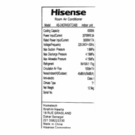Split Hisense AS-24CR4 24000 BTU - R410A – Image 3