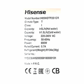 Fontaine à eau Hisense H85WDTP2S1DR - 2 robinets – Image 6