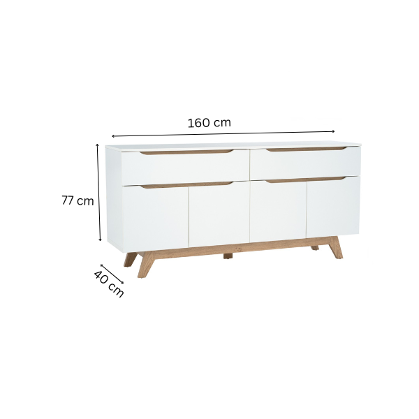 Commode MANDO 1.6M 173/171- 345058 - (4 compartiments) Commode MANDO 1.6M 173/171- 345058 - (4 compartiments)