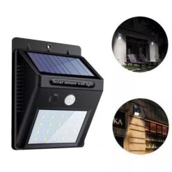 Lampe LED Solaire Extérieure – Capteur de Mouvement & Crépusculaire – Étanche IP65 – Éclairage Jardin, Allée, Cour – Noir