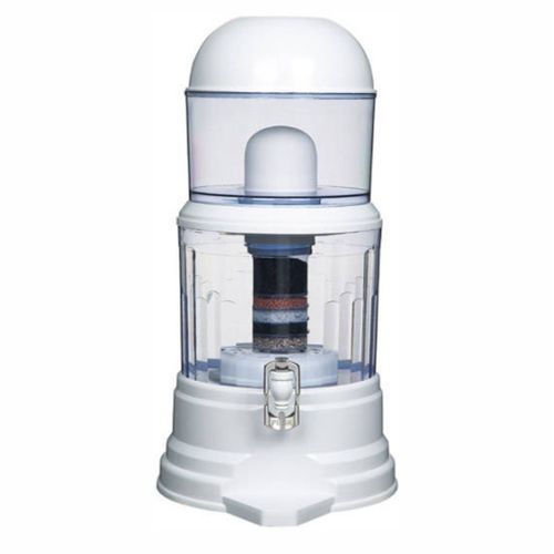Eco Filtre à Eau Potable – 16L – Distributeur avec Cartouche Amovible – Purificateur Alcalin – Blanc Transparent Eco Filtre à Eau Potable – 16L – Distributeur avec Cartouche Amovible – Purificateur Alcalin – Blanc Transparent