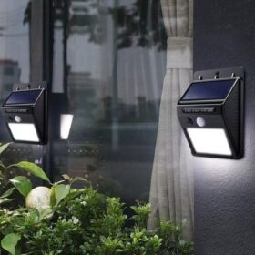 Lampe LED Solaire Extérieure – Capteur de Mouvement & Crépusculaire – Étanche IP65 – Éclairage Jardin, Allée, Cour – Noir