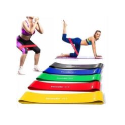 Bandes de Résistance Élastique – Lot de 5 en Latex Naturel – 4 Niveaux de Résistance – Fitness, Rééducation, Yoga