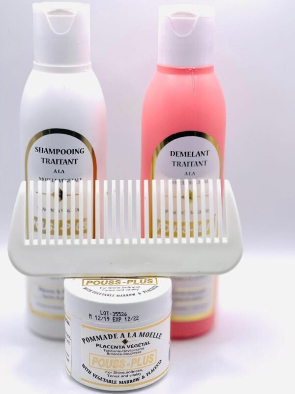 Gamme Cheveux « Pousse Plus » – Shampoing Démêlant et Pommade Régénérante Gamme Cheveux « Pousse Plus » – Shampoing Démêlant et Pommade Régénérante