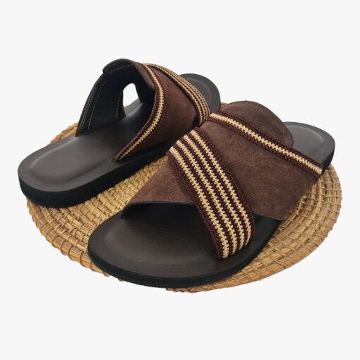 Sandale Homme en Cuir Daim Marron & Fil – Taille 43 Sandale Homme en Cuir Daim Marron & Fil – Taille 43