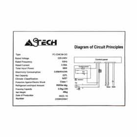 Réfrigérateur combiné Astech FC234CM-0G - 227L - 3 Tiroirs – Image 9