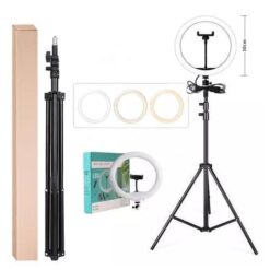 Ring Light LED 12" avec Support – Lumière Selfie à Intensité Variable – Noir