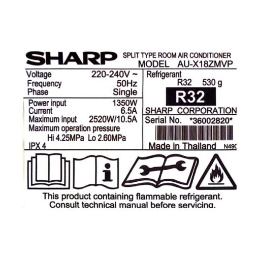 Split Sharp AH-X18ZMVP - 18000 BTU - Inverter (Plasmacluster) Split Sharp AH-X18ZMVP - 18000 BTU - Inverter (Plasmacluster)
