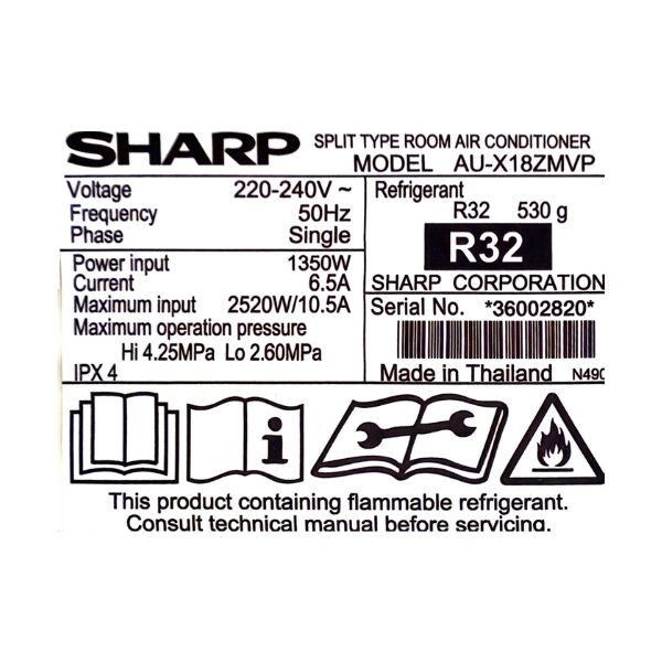 Split Sharp AH-X18ZMVP - 18000 BTU - Inverter (Plasmacluster) Split Sharp AH-X18ZMVP - 18000 BTU - Inverter (Plasmacluster)