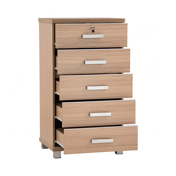 Commode de rangement 5 Tiroirs NAOMI finition Ébène- 351004 Commode de rangement 5 Tiroirs NAOMI finition Ébène- 351004
