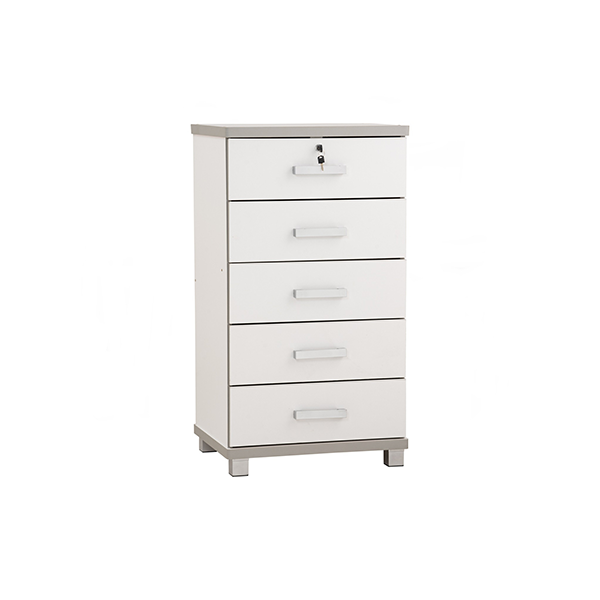 Commode de rangement 5 Tiroirs NAOMI finition Blanc- 351006 Commode de rangement 5 Tiroirs NAOMI finition Blanc- 351006