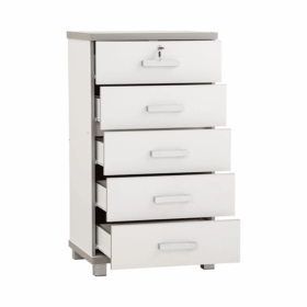 Commode de rangement 5 Tiroirs NAOMI finition Blanc- 351006 – Image 4