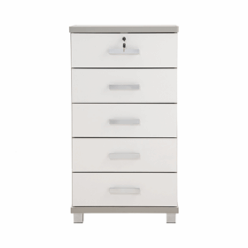Commode de rangement 5 Tiroirs NAOMI finition Blanc- 351006 – Image 2