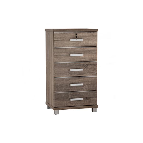 Commode de rangement 5 Tiroirs NAOMI finition Sonoma- 351005 Commode de rangement 5 Tiroirs NAOMI finition Sonoma- 351005