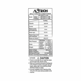 Split Astech 09VTF111 - 9000 BTU - (Inverter-Wifi) – Image 8