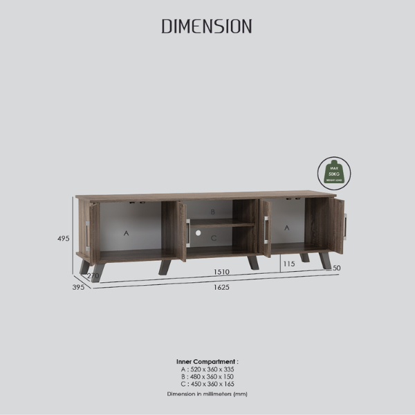 Meuble TV DUDLEY 1.5M - 335072 Meuble TV DUDLEY 1.5M - 335072