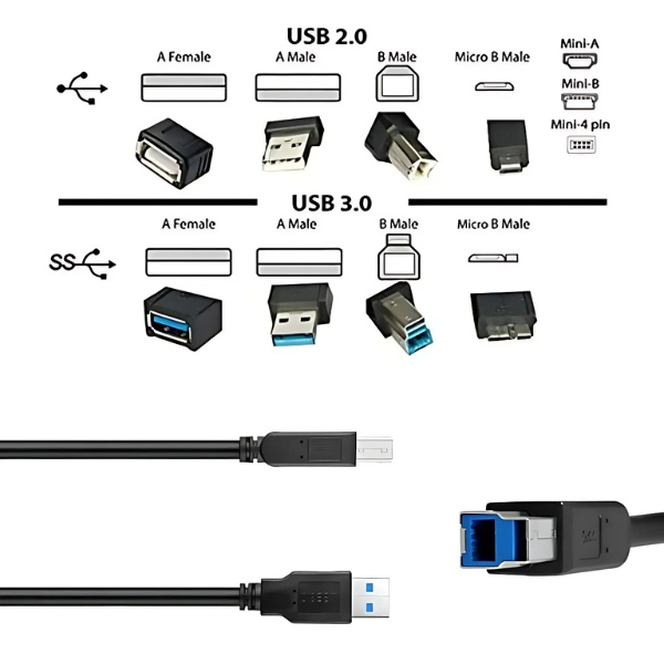 Cable USB 3.0 type A vers type B- Dell PN81N Cable USB 3.0 type A vers type B- Dell PN81N