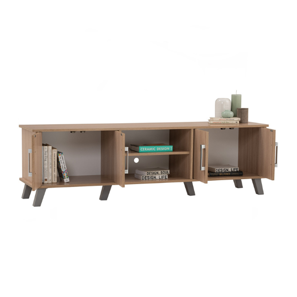Meuble TV NAOMI 1.6M finition Ebène - 335067 Meuble TV NAOMI 1.6M finition Ebène - 335067