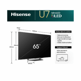 Téléviseur Hisense 65" 65U7N Smart Tv 4K -Vidaa U (Quantum) – Image 2