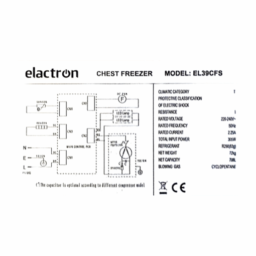 Congélateur horizontal Elactron EL39CFS - 900L - Gris Congélateur horizontal Elactron EL39CFS - 900L - Gris