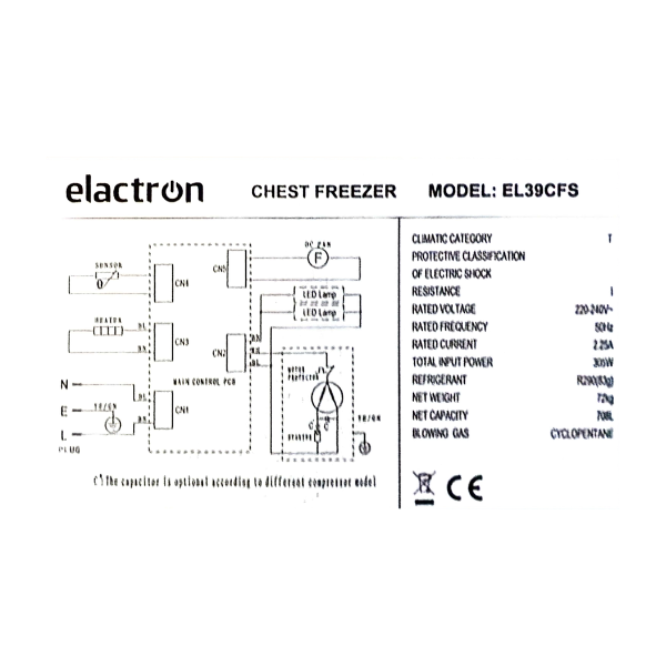 Congélateur horizontal Elactron EL39CFS - 900L - Gris