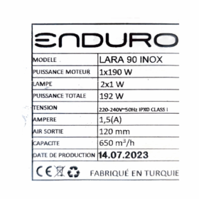 Hotte de cuisine Enduro LARA90INOX - 90cm – Image 3