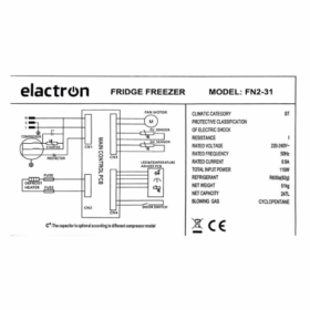 Réfrigérateur Combiné Congélation bas ELACTRON FN2-31D-247L (no frost) – Image 7
