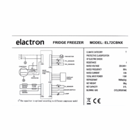 Réfrigérateur Combiné Congélation Bas ELACTRON-EL 72CBNX-317L-3T (no frost et fontaine) – Image 4