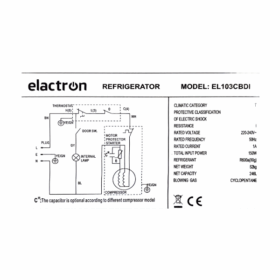 Réfrigérateur Combiné Congélation Bas ELACTRON El-103CBDI 246L-4T – Image 5