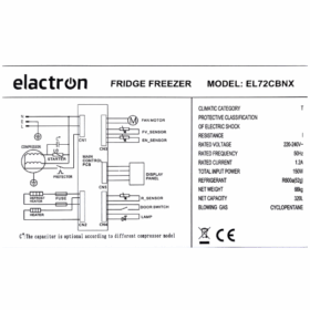 Réfrigérateur Combiné Congélation Bas ELACTRON-EL72CBNX-320L 3T (No frost) – Image 4