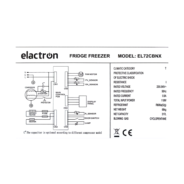 Réfrigérateur Combiné Congélation Bas ELACTRON-EL 72CBNX-317L-3T (no frost et fontaine) Réfrigérateur Combiné Congélation Bas ELACTRON-EL 72CBNX-317L-3T (no frost et fontaine)