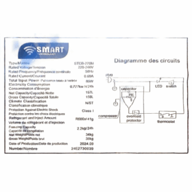 Réfrigérateur combiné Smart Technology STCB270M - 157L- 3 Tiroirs - A+ – Image 4