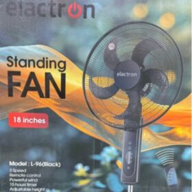 Ventilateur Sur Pied Elactron L-96 - 18 Pouces (Noir) avec Télécommande
