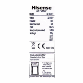 Purificateur d'air Hisense AE-15K4AF - 31m2 – Image 2