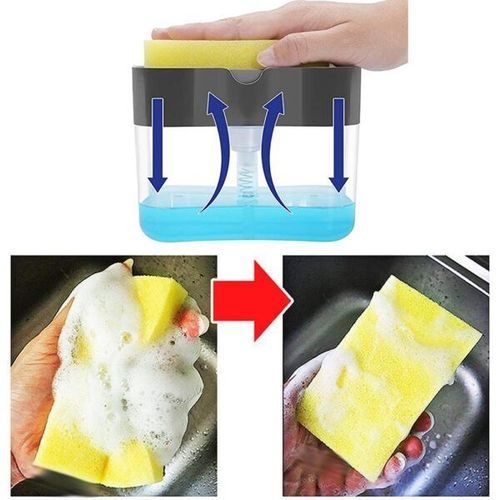 Pompe à Savon pour Vaisselle 2-en-1 avec Éponge – Distributeur Pratique et Économique – Chouette Et Utile Pompe à Savon pour Vaisselle 2-en-1 avec Éponge – Distributeur Pratique et Économique – Chouette Et Utile